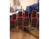 22 Stacking Banqueting conference Chairs Metal Framed with red upholstery - SOLD